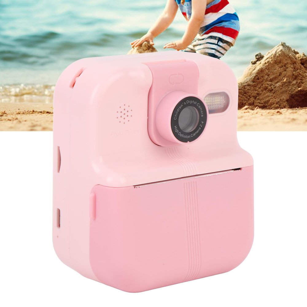 Oreilet Kids Camera Instant Print, 1080P Digital Camera Instant Print with 2.4" Screen & 3 Rolls Paper & MP3 Player & Games, Christmas Birthday Toys Gifts for Girls Boys Age 3-12 (Roseate)