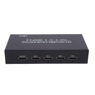 Diyeeni 4x1 HDMI KVM Switch, 4K@60Hz KVM Switcher with 4 USB Ports, for 2 Computers Sharing Monitor Keyboard Mouse Hard Drives Printer, Support EDID, with 4 USB Cables