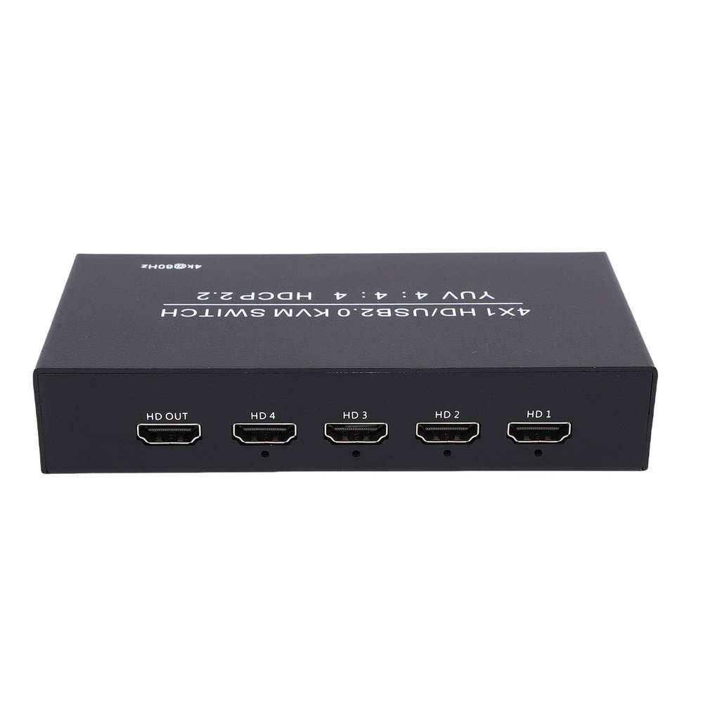 Diyeeni 4x1 HDMI KVM Switch, 4K@60Hz KVM Switcher with 4 USB Ports, for 2 Computers Sharing Monitor Keyboard Mouse Hard Drives Printer, Support EDID, with 4 USB Cables