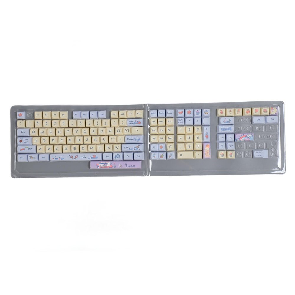 133 Keys Keycap Set PBT, XDA Height Ergonomic Mechanical Keyboard Keycaps, Heat Sublimation Custom Keycaps for 61 64 68 72 82 84 87 104 108 Keys, Durable Oil Coating Matt