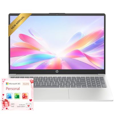 HP 15.6" Business Laptop Computer with Microsoft 365  2026 Edition  8GB RAM  Copilot AI  Intel 4-Core N100 CPU  1.1TB Storage (1TB OneDrive + 128GB SSD)  Windows 11  w/o Mouse