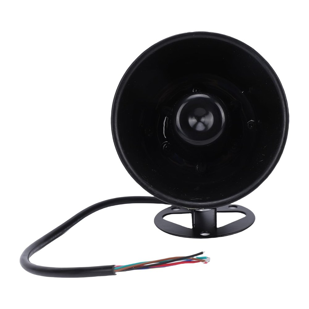 DirectNine Basics Wired Alarm Siren Horn, Compact PA Megaphone Speaker, 120dB High Volume Security Siren Horn Megaphone Speaker, Support MP3 Play, for Emergency Vehicles, Marine, Industrial