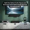 J-Tech Digital Toslink Optical Splitter 1 in 3 Out for TV, Toslink Splitter 1x3 Audio Splitter Supports LPCM2.0, Digital 5.1 Audio for Soundbar AV Receiver Gaming Console [JTD-SP0103] view 3