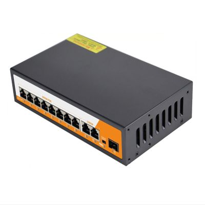 11-Port Gigabit POE RJ45 SPF Ethernet Switch, uplink unmanaged and Play(Switch with EU Plug)
