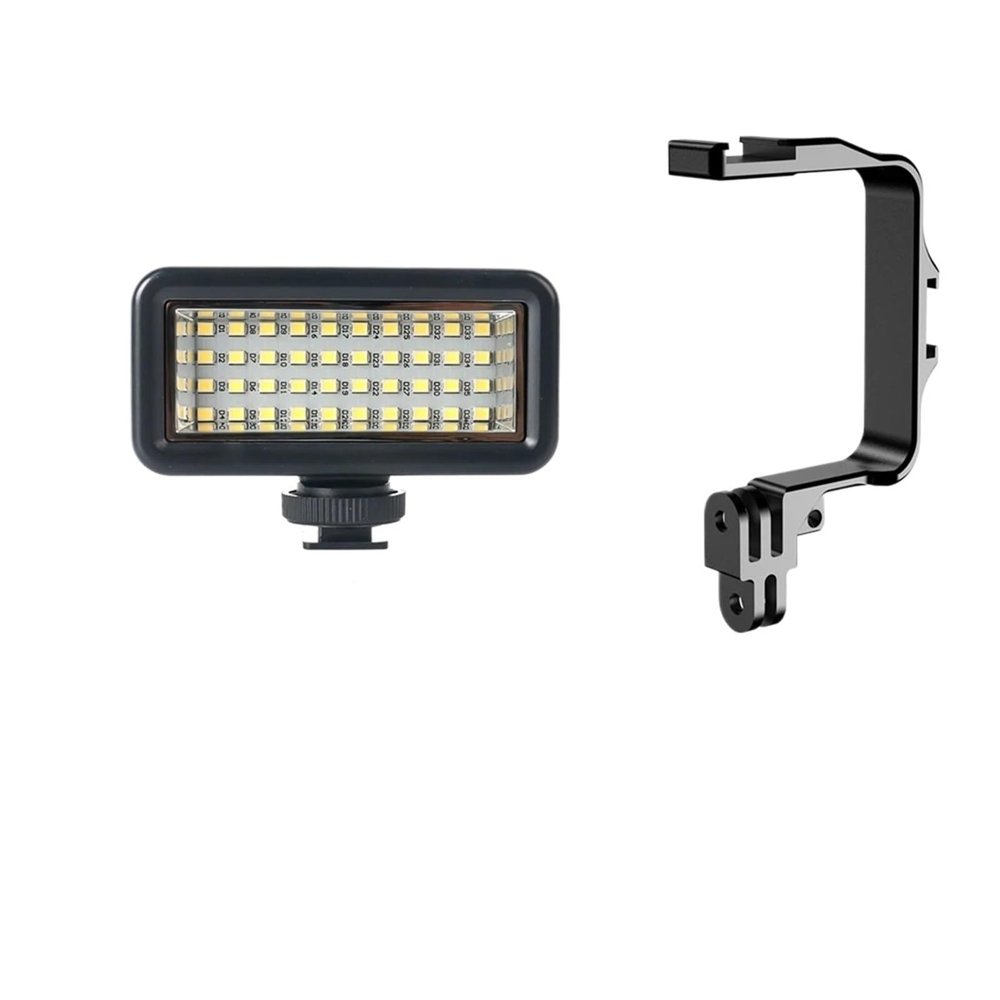 Compatible for GoPro Hero 10/11/12-40M Waterproof LED Underwater Dive Fill Light with Frame(Light with Adapter)