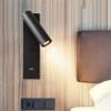 Adjustable LED Wall Lamp with USB Charger  Black Bedside Reading Light with Switch for Bedroom and Study  Ideal Table Desk Spotlight [Energy Class A+] view 4