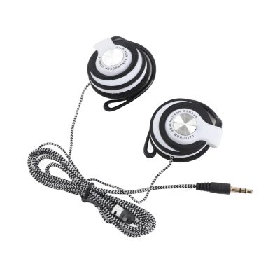 LUCKDANO Sport Headphone 3.5mm Wired Ear Hook Headset - Premium Quality Sound with Comfortable Fit, Adjustable Length for Travel and Sports Use, Compatible with Smartphones and PCs (White)