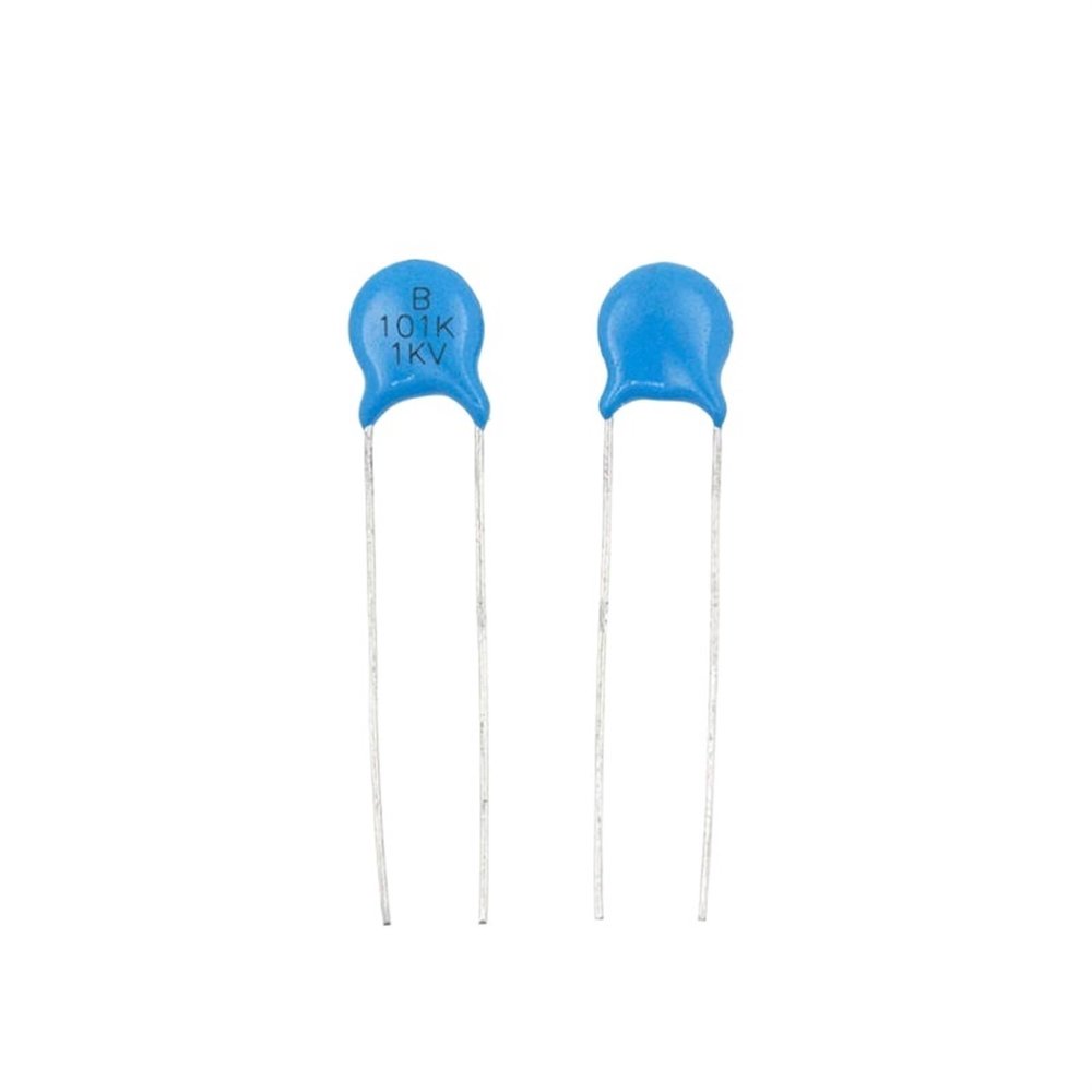 100pcs High Voltage Ceramic Capacitor 1KV101K, Blue 100PF/1000V, Pin Pitch 5mm