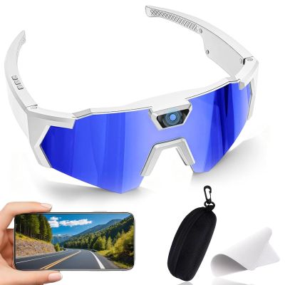 Flaviau POV Glasses, 4k Baseball Sunglasses, Smart Baseball Glasses with Camera, Record Audio/Video/Take Photos, for Men Women (SetB)