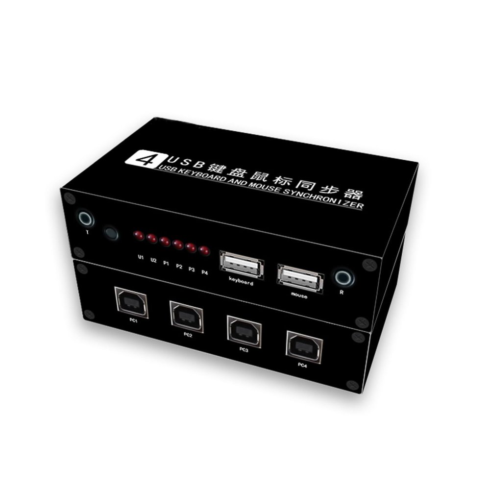 4 Ports USB Synchronizer - KVM Switch/Distributor, DNF Keyboard Mouse Shared Display Synchronization Controller