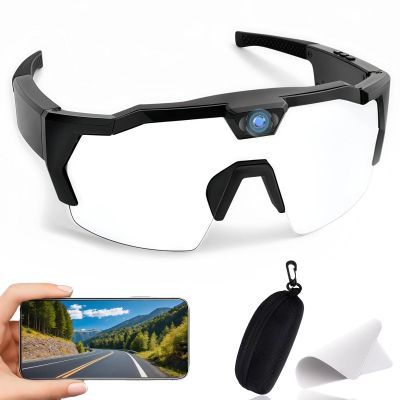 Flaviau POV Glasses, 4k Baseball Sunglasses, Smart Baseball Glasses with Camera, Record Audio/Video/Take Photos, for Men Women (SetF)