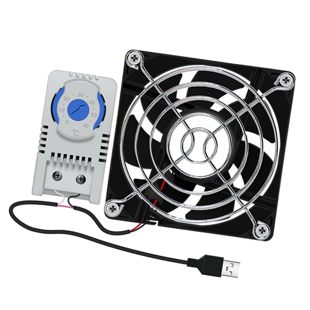 80x80mm USB Fan 5V Bearing Cooling Fan with USB Extension Cable for Router Box Computer Cabinet Cooling Thermal Management