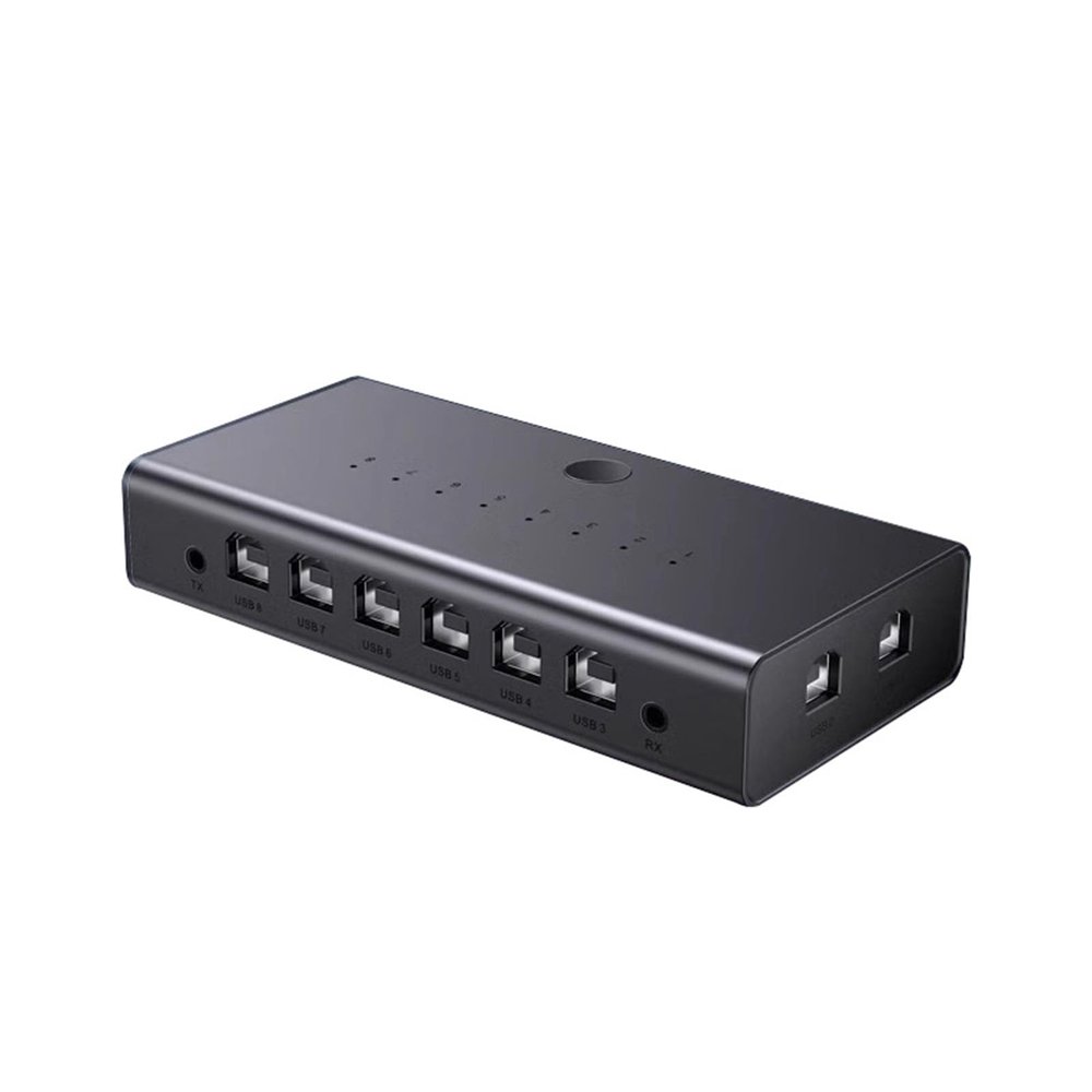 8 Port Splitte -KVM Switch ControllerUSB Keyboard Mouse Synchronizer, Plug and Play DistributorSplitter for Various Operating System