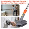 BITOPE Tub Scrubber with 3 Types of Brush Heads, Long Handle Shower Cleaning Brush, Stiff Bristles Brush & Sponge for Cleaning Bathtub, Wall, Tile, Bathroom, Grout line, Floor Gap view 3