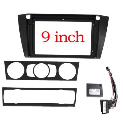 TRCDHGN 1-2Din Car DVD Frame/Fit for BMW 3 Series E90 E91 E92 E93 2006-2011 Audio Fitting Adaptor Dash Trim Kits Facia Panel 9inch(Frame an canbus)