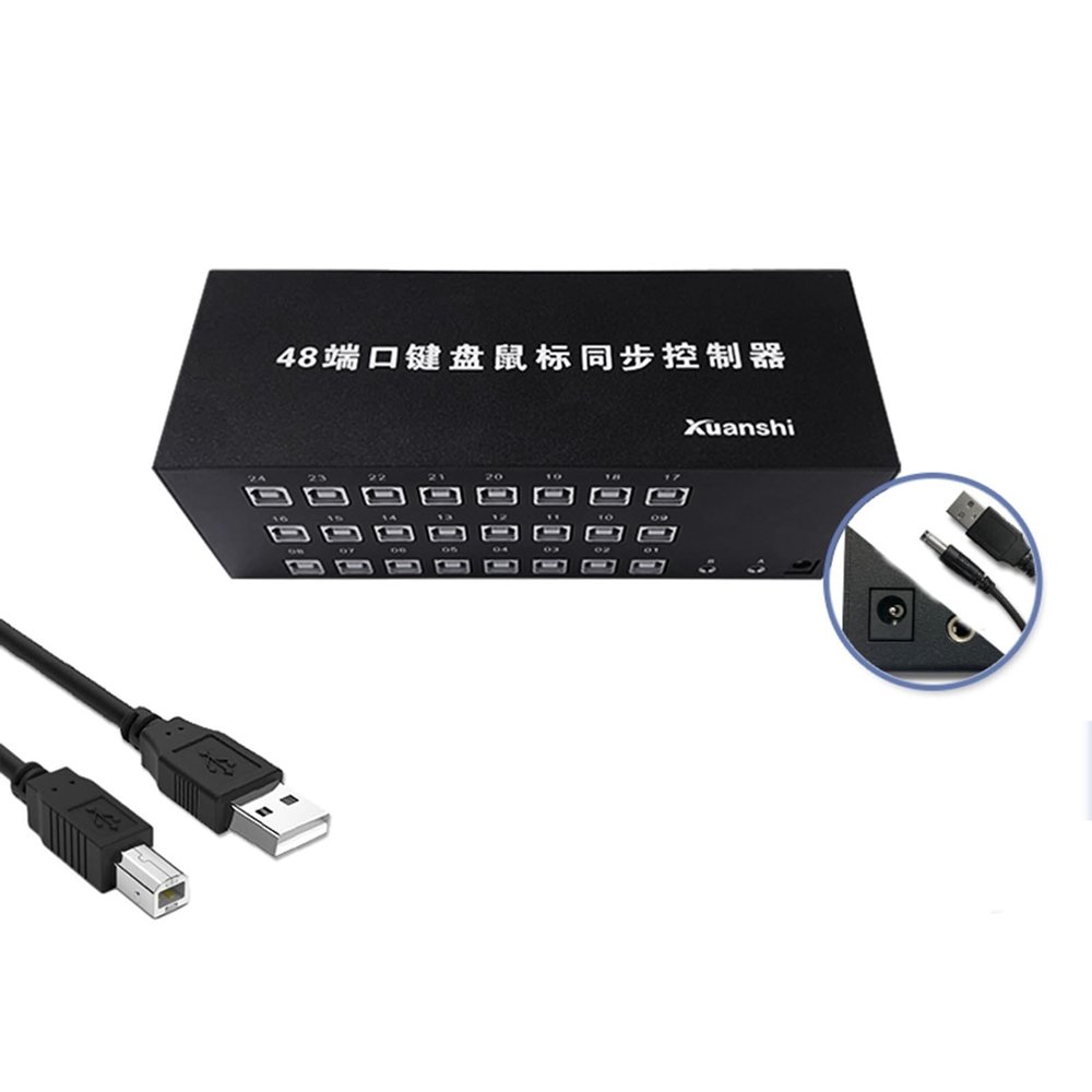 48 Ports USB Synchronizer - USB Keyboard Mouse Sync Controller, DNF Multi Open Synchronizer, for Game Tudios, Security/Stock Market Surveillance