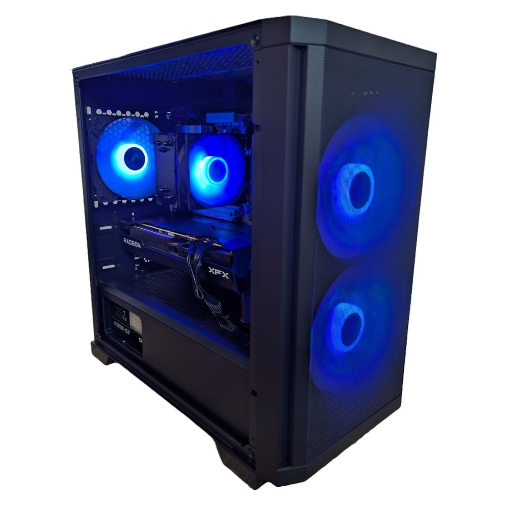 Centaurus Pollux M5 Gaming PC - AMD Ryzen 5 9600X, Radeon RX 9060 XT, 32GB DDR5, 2TB NVMe SSD, Windows 11 PRO, WiFi6, ARGB, Glass Window + Mesh Filters. Custom Gamer Dekstop, Upgrade Path