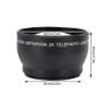 52mm 2X Magnification HD Tele Converter Lens, Professional Telephoto Lens for 52mm Mount Camera, High Definition Optical Resolution with Aluminum Alloy Construction, view 2