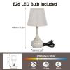 KCSWKJ Touch Bedside Lamp Set of 2, Farmhouse 3-Way Dimmable Table Lamps for Nightstand with Fabric Shade, Desk Lamp for Reading, Bedroom, Livingroom, Office view 2
