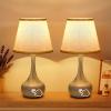 KCSWKJ Touch Bedside Lamp Set of 2, Farmhouse 3-Way Dimmable Table Lamps for Nightstand with Fabric Shade, Desk Lamp for Reading, Bedroom, Livingroom, Office view 3