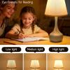 KCSWKJ Touch Bedside Lamp Set of 2, Farmhouse 3-Way Dimmable Table Lamps for Nightstand with Fabric Shade, Desk Lamp for Reading, Bedroom, Livingroom, Office view 4