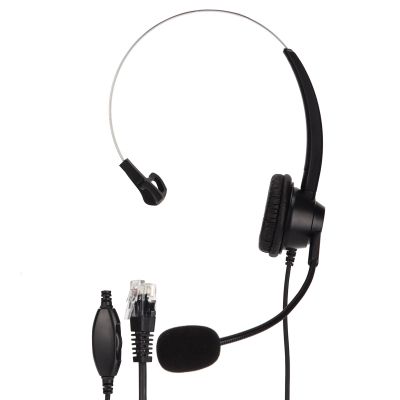 KunEchevyr H360 - RJ9 - VA Telephone Headset, Single Sided Business Headset with RJ9 Plug, Noise Canceling Monaural Headphones with Adjustable Volume, Lightweight Comfortable Headset for Call