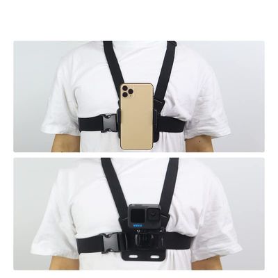 Akozon Cameras Chest Harness Set Length Adjustable Breathable Elastic 5 in 1 Smartphone Chest Mount for Sports