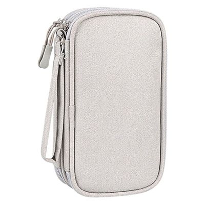 BESPORTBLE Portable Travel Cable Organizer Pouch Electronics Storage Case for Cord Chargers Earphones USB Hard Drive Protection Grey