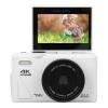 Wisoqu 64MP 4K Digital Camera for Photography, 18X Digital Zoom WiFi Mirrorless Camera with 3 Inch Flip Screen, for Travel Beginners Teens (White) view 1