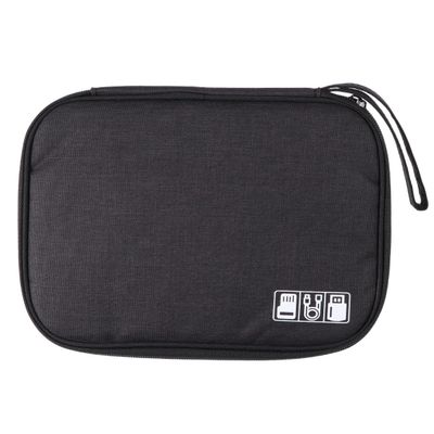 SEWACC Multi-function Digital Storage Bag Large Capacity Portable Organizer for USB Cables Earphones Power Banks Travel Pouch Easy Access Black