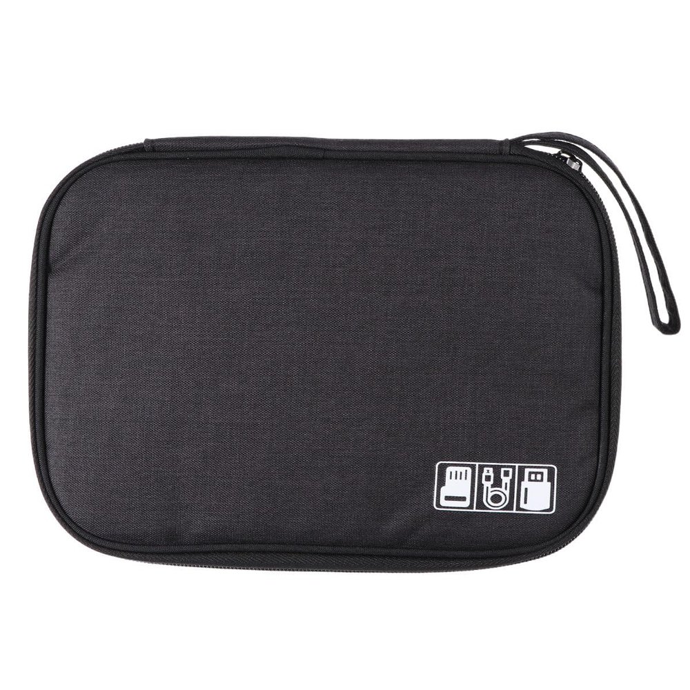 SEWACC Multi-function Digital Storage Bag Large Capacity Portable Organizer for USB Cables Earphones Power Banks Travel Pouch Easy Access Black