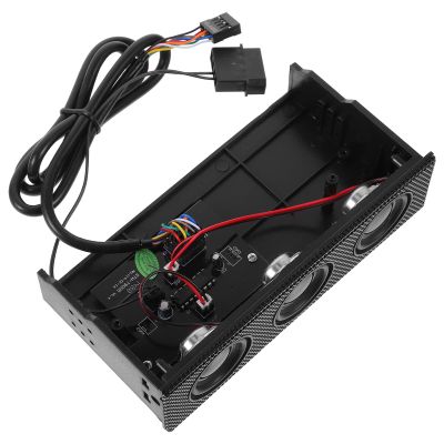 BESPORTBLE Black Stereo Surround Sound PC Front Panel Speaker for Computer Cases with Optical Drive Bay Simple Installation Stylish Design Desktop Music Accessory for Enhanced Audio