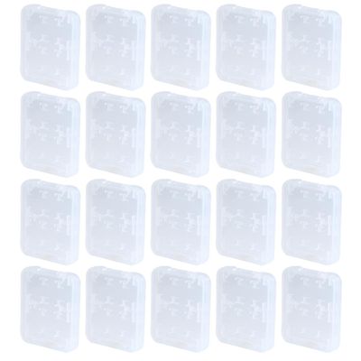 BESPORTBLE 20Pcs Memory Card Keeper Case with Slots Transparent Compact Organizer Box for Secure Cards from Water and Damage Portable Storage Holder for Travel and Daily Use