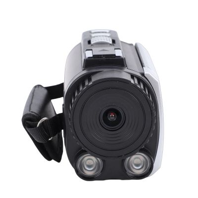 Acouto 1080P, 18x Zoom, 24MP Camcorder with Rotation Screen, External Microphone, Night Mode, Loop Recording, Time Watermark for Travel, Camping (Silver Grey)