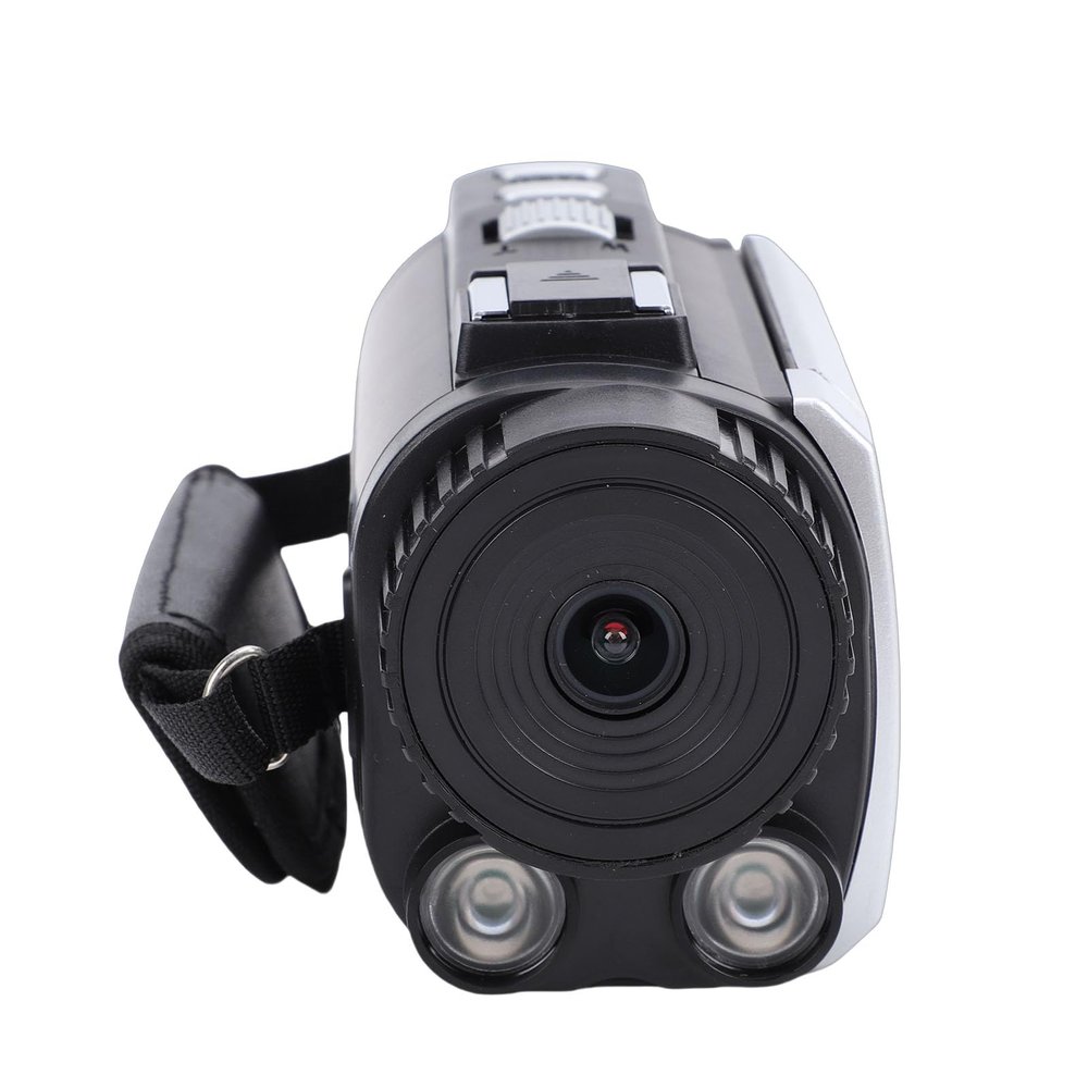 Acouto 1080P, 18x Zoom, 24MP Camcorder with Rotation Screen, External Microphone, Night Mode, Loop Recording, Time Watermark for Travel, Camping (Silver Grey)