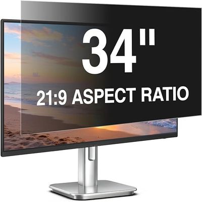 [2 Pack] 34 inch Computer Privacy Screen Filter, Suitable for 21:9 Widescreen Ratio (79.4x34cm) PC Monitors.Screen Privacy Cover,34" Anti-Glare,Blue Light Filter and Anti-peep Protection Film