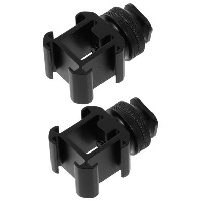 VALICLUD 2 Sets 3-Way Hot Shoe Mount Adapter with Dual Screws Camera Accessory for External Light Microphone Versatile Compatible with DSLR Video Photography and Mobile Recording