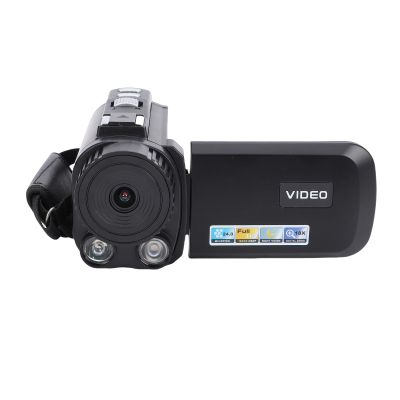 Acouto 1080P, 18x Zoom, 24MP Camcorder with Rotation Screen, External Microphone, Night Mode, Loop Recording, Time Watermark for Travel, Camping (Black)
