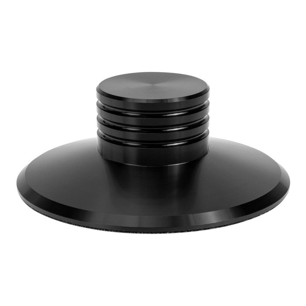 SEWACC Professional Aluminum Alloy Record Weight Clamp Turntable Stabilizer Black Vinyl Disc Accessory for Improved Sound Quality
