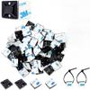 100 PCS 3/4" Self Adhesive Cable Zip Tie Mounts, Zip Tie Anchors, Wire Cable Management Clips Holders, Zip Tie Mounting Squares, Zip Tie Adhesive Mounts view 1