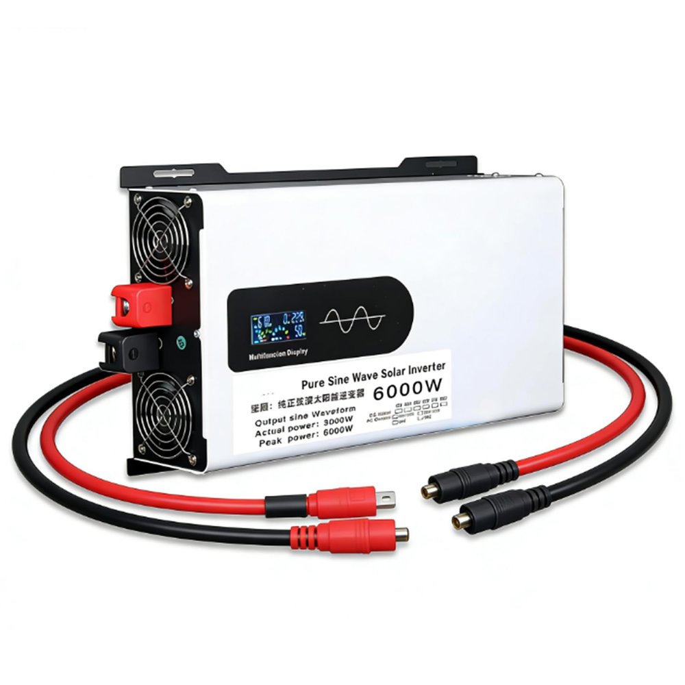 12v to 110v,Car Power Inverter 6000W Pure Sine Wave Inverter, DC 12V 24V 48V 60V 72V to AC 110V/230V 2AC Outlets for Hurricanes, Power Outages, 60Hz
