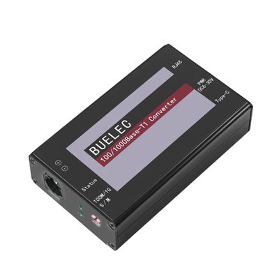 BUELEC 100/1000Base-T1-TX-HMTD Automotive Ethernet Media Converter - 100/1000BASE-T1 to TX Adapter, Marvell 88Q2112 & Realtek RTL8211FI Phy, HMTD Connector, Industrial Grade Type-C/DC Power