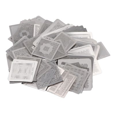 WALFRONT 144 Pcs BGA Reballing Stencils Premium Stainless Steel Universal Reballing Rework Templates for Laptop Desktop Motherboard Graphics Card
