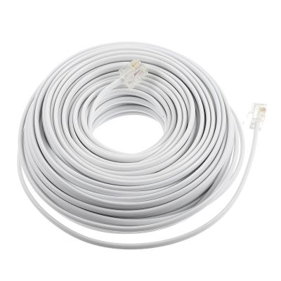 COHEALI White PC Phone Extension Cord Cable with Coupler for Landline Telephones Fax Machines Dial-up Modems Clear Signal Easy Installation Telephone Connecting Line