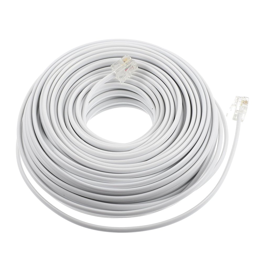 COHEALI White PC Phone Extension Cord Cable with Coupler for Landline Telephones Fax Machines Dial-up Modems Clear Signal Easy Installation Telephone Connecting Line