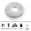 COHEALI White PC Phone Extension Cord Cable with Coupler for Landline Telephones Fax Machines Dial-up Modems Clear Signal Easy Installation Telephone Connecting Line view 3