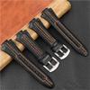 15X27MM Waterproof Sport Genuine Leather Watchband fit for Seiko sportura SNL029P2/SNL021P1/SNA595P2/SNL017P1(BlackOrange-Silver) view 4