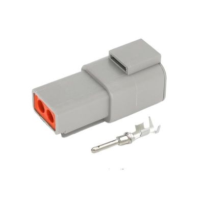 Car Connector DTP04-2P Gray 2Pin Auto Connector Water Proof Male Female Head and Terminal Wiring Harness Plug Socket(DTP04-2P)