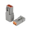 Car Connector DTP04-2P Gray 2Pin Auto Connector Water Proof Male Female Head and Terminal Wiring Harness Plug Socket(DTP04-2P) view 2