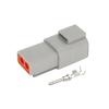 Car Connector DTP04-2P Gray 2Pin Auto Connector Water Proof Male Female Head and Terminal Wiring Harness Plug Socket(DTP04-2P) view 4